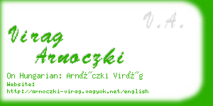 virag arnoczki business card